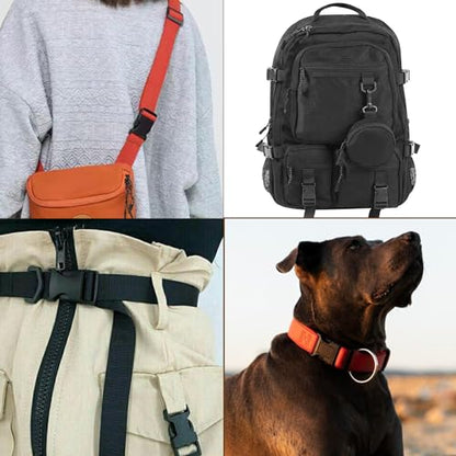 CooBigo 10 Pack Plastic Side Release Buckle 1" Dual Adjustable Outdoor Camping Tactical Backpack Belt Strap Webbing Bag Hardware Accessories 1" Dual Release Buckel Black - color: B#: 1"(10pcs)