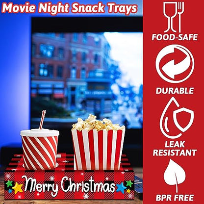 32pcs Christmas Party Supplies Merry Christmas Movie Night Snack Trays - style: Christmas Movie Night