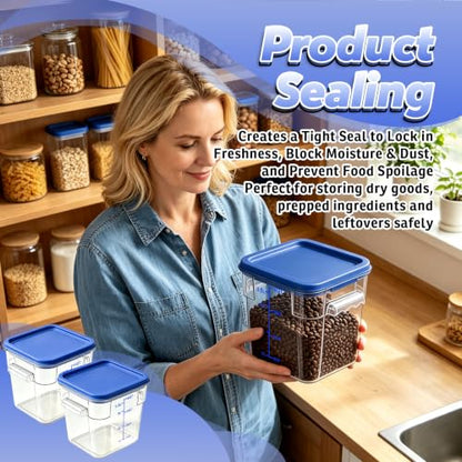 2 Pack 4QT Commercial Clear Food Storage Containers with Lid, NSF - color: Blue, size: 4Qt-2 Pack