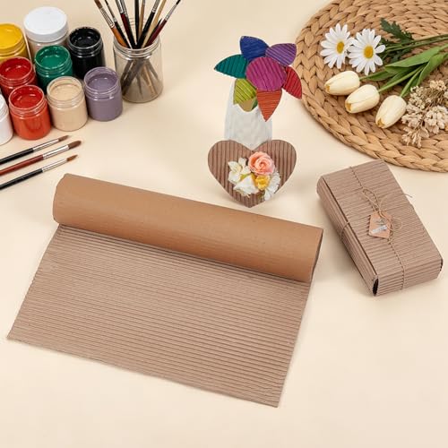 OLYCRAFT Corrugated Cardboard Rolls 16x79 Inch Singleface Corrugated Paper Roll Shipping Protection Roll Large Corrugateds Wrap Paper Sheet Packaging Wrap Cardboard for Moving Protecting Fragile Items - size: 16x79 Inch
