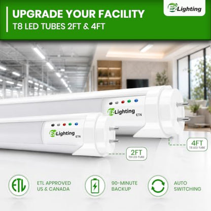 E2 Lighting 4ft T8 LED Bulbs, 18W LED Fluorescent Tube Replacement - color: 5000k, size: 4 Feet