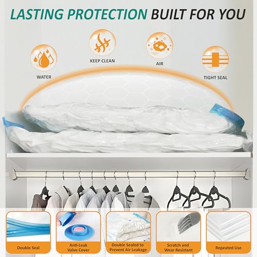 12 Jumbo Vacuum Storage Bags for Blankets & Bedding, Space Saver Bags - size: Jumbo