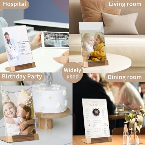 LIANHELILAI Acrylic Sign Holder 5X7, L-Shape Vertical 2 Pack for Tabletop - size: 5*7 Inch