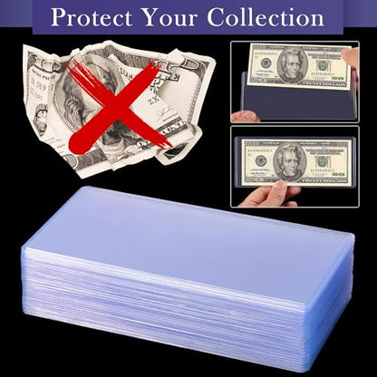 Uncle Paul 80PCS Banknotes Top-Insert Holders - Currency PVC - color: 80 Pieces