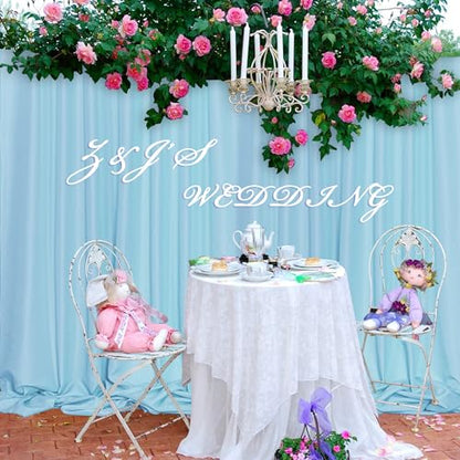 MEETSKY Blue Backdrop Curtains,Birthday Backdrop Drapes,5ft x 7ft,2 Panels - color: Light Blue, size: 60"W x 84"L (Pack of 2)