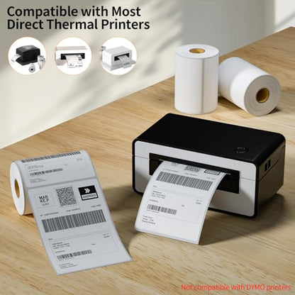 6 Rolls 4" x 6" Direct Thermal Printer Label, 250 Labels/Roll - size: 6 Rolls/1500 Labels