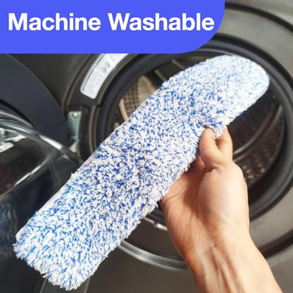 4 Pack 14" Microfiber Window Scrubber Refill Replacement Compatible with Unger 966540 Professional Scrubber Refill Sleeve, Reusable Squeegee Cloth Sleeve for MR.SIGA Professional Window Cleaning - size: 4-pack