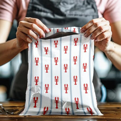 10x13 (100) Lobsters Designer Poly Mailers Waterproof Self Sealing Tear Resistant Polymailers Shipping Envelopes Premium Printed Bags For Small Businesses - color: Lobsters, size: 10x13 inches