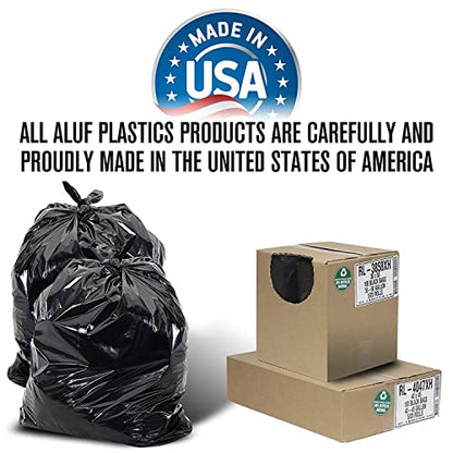 Aluf Plastics 40-45 Gallon Trash Bags (2 MIL - Pack of 200) 40" x 46" - Large Heavy Duty Can Liners - Plastic Black Garbage Bags for Lawn, Leaf, Contractor, Yard, Outdoor use - color: Black, style: 45 Gal, 2 Mil, 200 Count