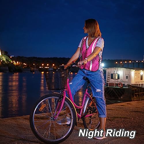 KAYGO Reflective High Vis Safety Vest Mesh for Men and Women KG0008 - color: Pink