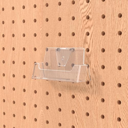 Marketing Holders 2 Pack Peg Board Business Card Holder for 3.5" x 2" Membership Reward Gift Cards Clear Acrylic Organizer Rack