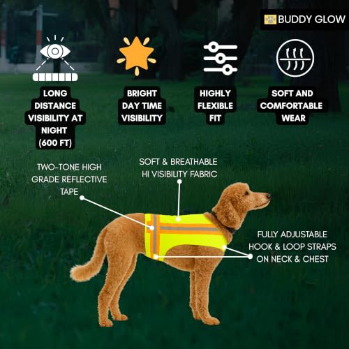 Reflective Dog Vest. High Visibility Yellow Safety Vest for Outdoors. Safeguard Your Dog with Easy to wear Adjustable and Breathable Reflective Gear (X-Small) - size: X-Small
