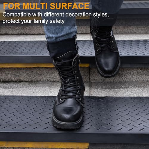 Spurtar Rubber Stair Treads 29.69" x 9.85" 3PCS Outdoor Stair Treads, Black - color: Diamond Black, size: 29.69" x 9.85"-3Pack