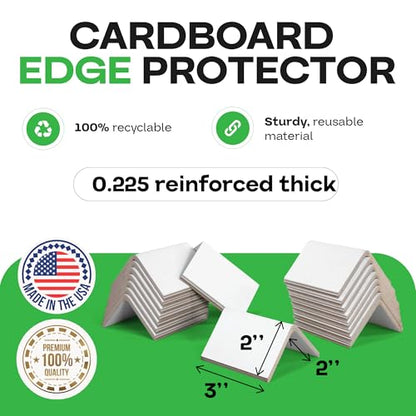 IDL Packaging Cardboard Edge Protectors 2 x 2 x 3" (200-Pack), 0.225" Thick - size: 2"x2"x3", 0.225"