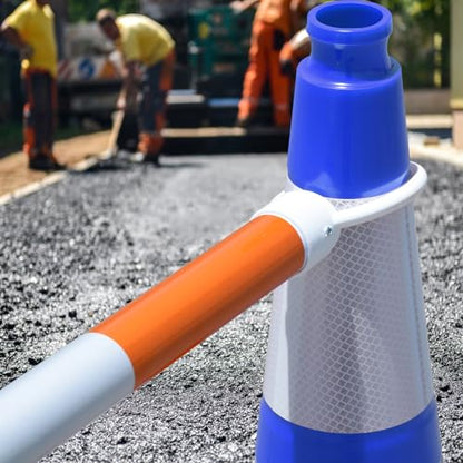 6 Pack 36" Large PVC Traffic Cones with Heavy-Duty Black Base – Durable, Weatherproof Safety Cones for Garage, Parking Lot & Road Construction Use (6, Blue, 36" Extra Large) - color: Blue, size: 36" Extra Large
