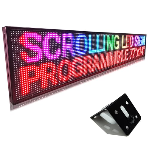 HS Led sign Outdoor Digital Programmable Open Neon Scrolling P10 77''x14'' - size: P10 77''X14''