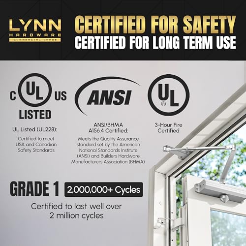 LYNN HARDWARE Medium/Heavy Duty Commercial Door Closer with Speed Controls - color: Dark Bronze