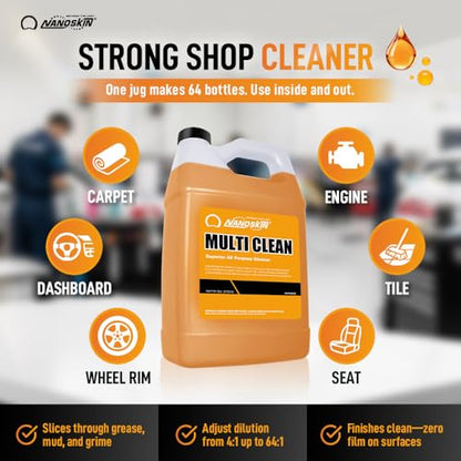 Nanoskin MULTI CLEAN All Purpose Cleaner for Dirt Grease Removal, 1 Gallon - size: 128 Fl Oz (Pack of 1)