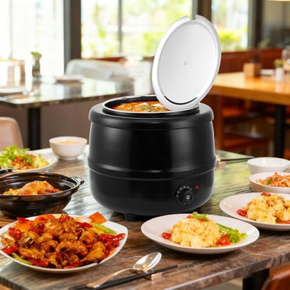 Commercial Soup Warmer with Hinged Lid, 13.7 QT Soup Kettle - size: 13.7 QT, Hinged Lid