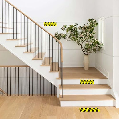 5 Pack Watch Your Step Sign, Watch Your Step Stickers with Strong Self-Adhesive, Caution Floor Decals Yellow Black Safety Labels for Stairs, Steps, Trip Hazard Areas – Durable & Non-Slip