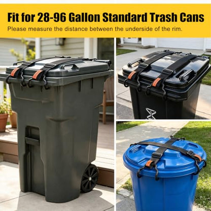 Trash Can Lid Lock Strap with Handle for Animals Proof & Windproof