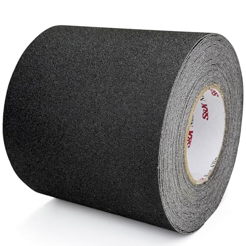 S&X Anti Slip Tape 6in x 60ft Grip Tape for Stairs, Ramps & Decks, Black - color: Black, size: 6" X 60'
