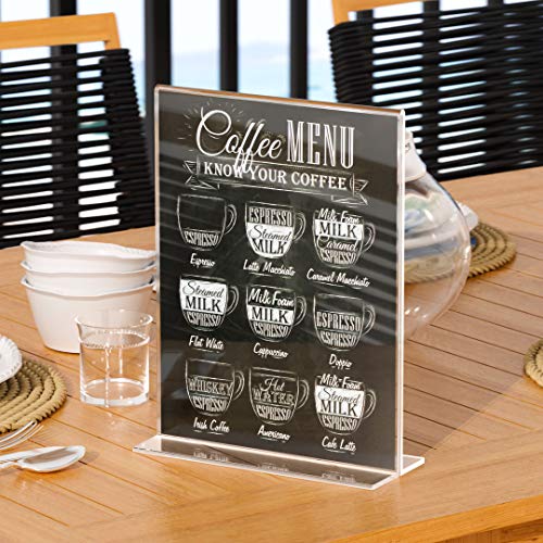 NIUBEE 3 Pack Acrylic Sign Holder 8.5 x 11 - T Shape Double Sided Table Top Display Stand, Portrait Upright Photo Picture Frame Wedding Menu Ad Holder - size: 8.5 x 11 Inches Portrait