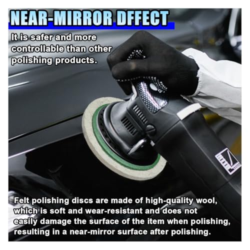 5PCS 4 Inch Wool Felt Car Polishing Wheel Disc Pad, Bore Dia Polishing Wheel Pad for 100 Angle Grinder, Round Buffing Wheel Disc for Metal, Marble, Wood (5PCS) - size: 5PCS
