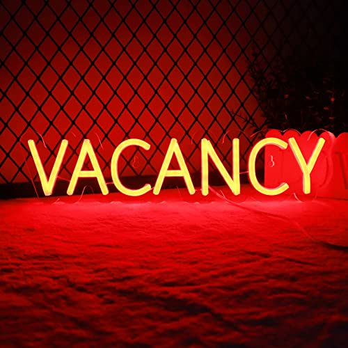 VACANCY Neon Signs for Wall Decor Neon Lights for Bedroom Led Business Signs Suitable for Hotels Christmas Birthday Party Gift Unique Gift for Lover, 5V Power Adapter, 16 * 3.7 Inch(Red) - color: VACANCY