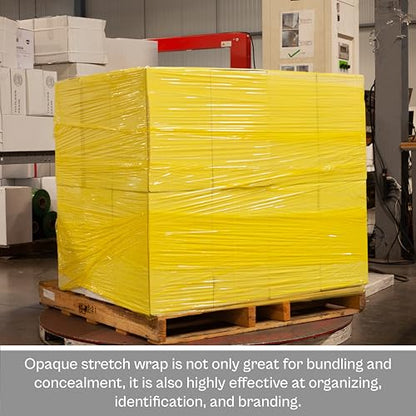 PSBM Dark Yellow Stretch Wrap with Handles 4 Rolls 20 Inch x 1000 Feet 80 Gauge, Heavy Duty Plastic Wrap Industrial Strength Shrink Film for Moving, Packing & Shipping - size: 4 Rolls, style: Yellow