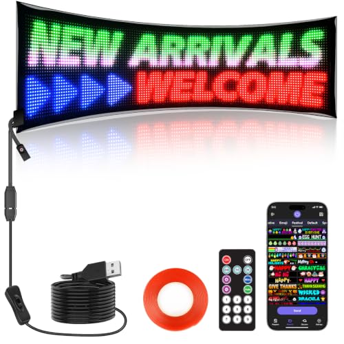 Rayhome Dual Row P8 Huge Programmable LED Sign, 39''x12'' Flexible Digital Scrolling Light Signs Custom Text Message Pattern LED Display for Store Restaurant Hotel. - size: 39''x12''