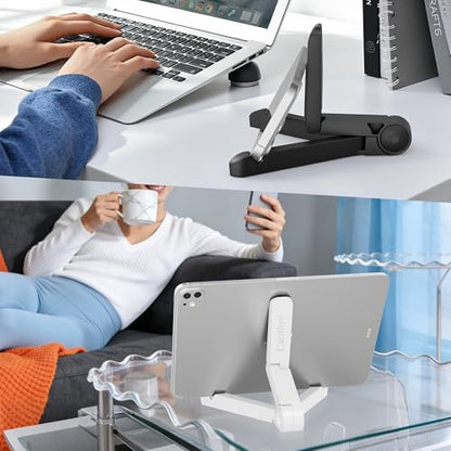 Tablet Stand Holder, Adjustable, Portable, Foldable, Light-Weight, Compatible with 7 to 10.2 Inches Most Tablets, Kindle Fire and Smart Phones - color: black