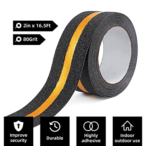 Reniteco 2" x16.5Ft Anti Slip Tape Reflective Black 1PC - color: 09-Black-Reflective, size: 2in x 16.5Ft