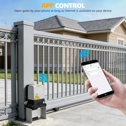 3300lb Automatic Sliding Gate Opener APP Control with 4 Remotes,550W Electric Sliding Gate Opener Automatic Motor Remote Kit with Wireless Keyboard for Sliding Gate Opener Up to40ft