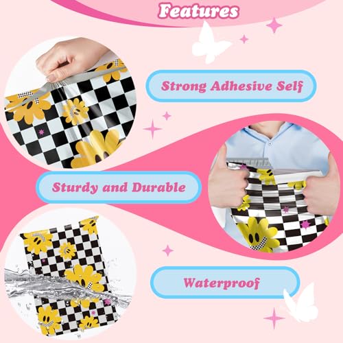 Fuxury Poly Mailers 14.5x19" 50pcs,Cute Shipping Bags for Clothes,Groovy - color: Groovy Flower, size: 14.5x19" 50pcs