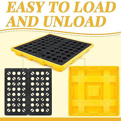 Thyle Spill Containment Platform with Drain Anti Slip Large Plastic Containment Tray Leakproof Detachable for Industrial Uses (1 Pcs,51 x 51 x 6 Inches) - size: 51 x 51 x 6 Inches