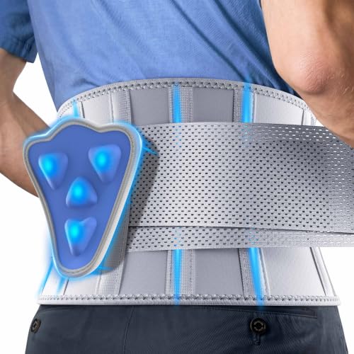 FEATOL Back Brace for Men & Women Lower Back, Lumbar Support Belt-Back Pain - size: Small/Medium(Pack of 1), style: Gray
