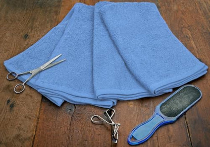 Salon Towels – Pack of 24 (16"x27") 100% Cotton Ring Spun (Not Bleach Proof) Ultra Soft, Highly Absorbent Hand Towels – Bulk for Spa, Gym & Salon (Electric Blue) - color: Electric Blue