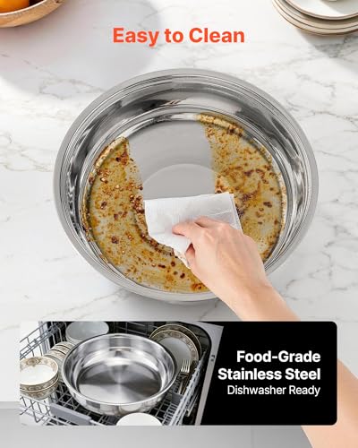 VEVOR Chafing Dish Buffet Set, 5 Qt 4 Pack, Stainless Steel Chafer with 4 Full Size Pans, Round Catering Warmer Server with Lid Water Pan Folding Stand Clip, for Weddings Parties Banquets, Gold - size: 4packs Gold