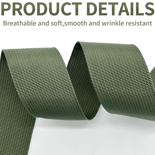 2" Olive Green Wide Webbing Straps 12yd for Lawn Chair & Sewing - color: Olive Green 14