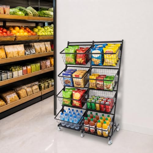 Store Snack Rack Display Stand, Multifunctional Retail Display Racks, Black - color: Black