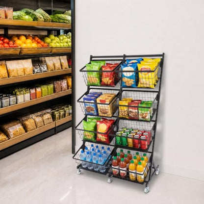 Store Snack Rack Display Stand, Multifunctional Retail Display Racks, Black - color: Black