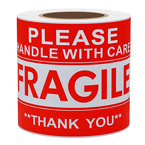 Hybsk Please Handle with Care Fragile Stickers Warning Labels for Shipping Packing Thank You Total 100 Labels Per Roll (3x5 Inch) - size: 3x5 Inch