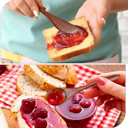 6Pcs Wooden Butter Knife Set, Solid Wood Butter Spreaders Spatulas