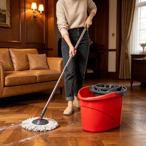 2.5 Gallon Mop Bucket with Built-in Wringer, Easy-Pour Cleaning Bucket