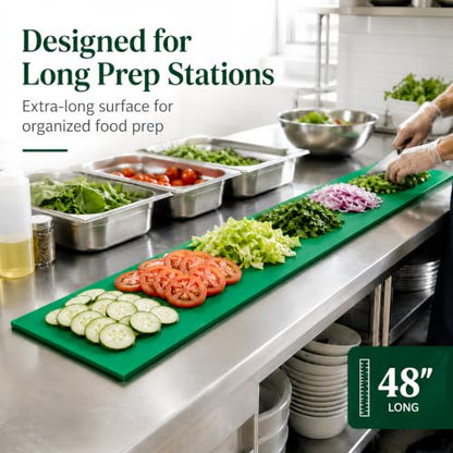 Commercial Cutting Board, 48 x 10 x 0.6 Inches, Green - color: Green, size: 48"L x 10"W