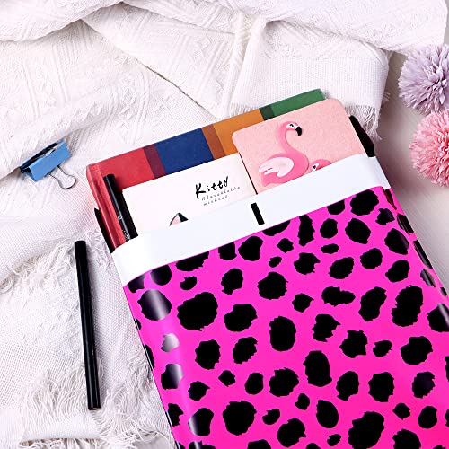 10x13 Inch Poly Mailers, Rose Leopard, 100 Pack Self Sealing - color: Rose Leopard