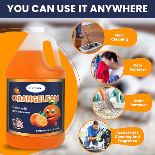 Multi Purpose Cleaner Pet Odor eliminator - Concentrate MAKES 64 GALLON - MADE IN USA- pH Neutral - ORANGELEAN Strong Odor Floor Cleaner - Orange Stain Remover 128 oz