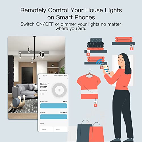 MOES Triple Dimmer Switch for LED Lights, Full Range Dimming, WiFi Smart Light Switch Neutral Wire Required, Single Pole, 300W INC, 75W LED/CFL, Smart Life/Tuya APP Remote Control, Black - color: Black, size: Triple Dimmer Switch