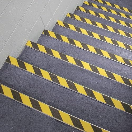 SINGHAL Floor Marking Tape - 2 Pack Black & Yellow Hazard Tape, 2" x 46 ft Each | Safety Warning Stripe Tape for Floors, Aisles, Warehouses & Hazard Areas
